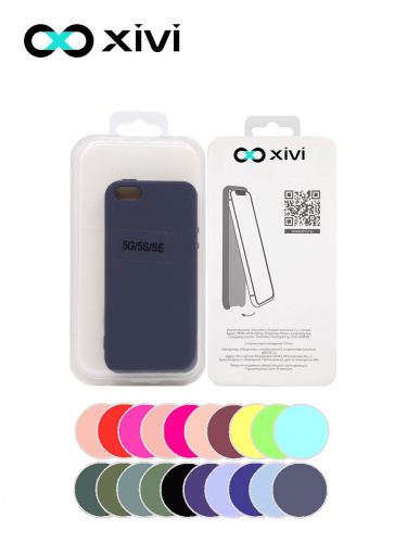 Накладка задняя Xivi для APPLE iPhone 5 5S SE, Silicon Case, силикон, матовая, №2, цвет индиго, тёмный 5