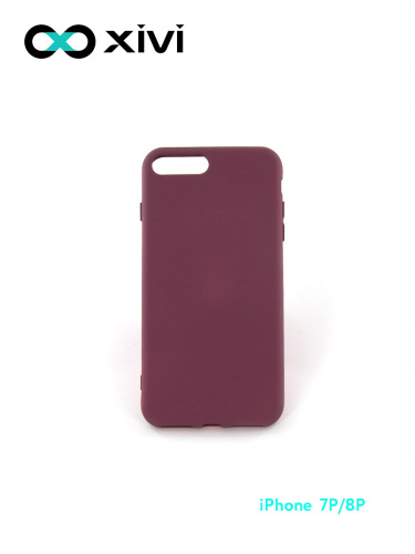 Накладка задняя Xivi для APPLE iPhone 7 8 Plus, Silicon Case, силикон, матовая, №73, цвет винный 10