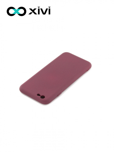 Накладка задняя Xivi для APPLE iPhone 6 6S (4.7), Silicon Case, силикон, матовая, №73, цвет винный 4