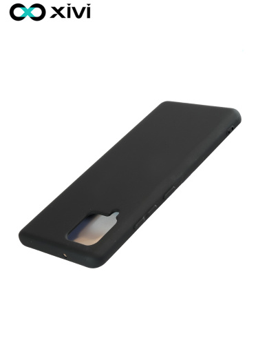 Накладка задняя Xivi для SAMSUNG  Galaxy A12, Silicon Case, силикон, матовая, №1, цвет чёрный (2)