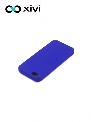 Накладка задняя Xivi для APPLE iPhone 5 5S SE, Silicon Case, силикон, матовая, №47, цвет синий 4