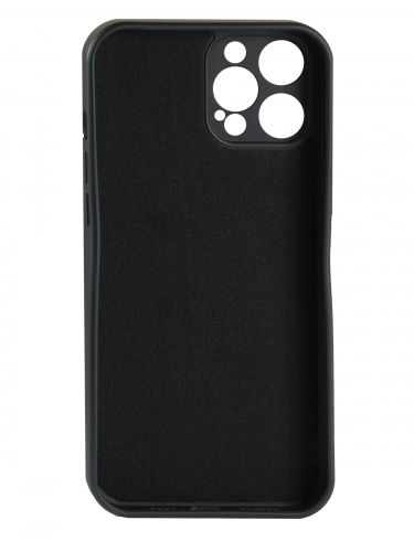 Накладка задняя для iPhone 12 Pro Max (6.7), Soft Touch, бархат, силикон, черный, в техпаке