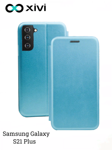 Чехол-книжка Xivi для SAMSUNG Galaxy S21 Plus, Fashion Case, на магните, экокожа, цвет голубой 1