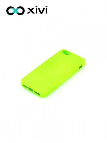Накладка задняя Xivi для APPLE iPhone 5 5S SE, Silicon Case, силикон, матовая, №61, цвет салатовый 3