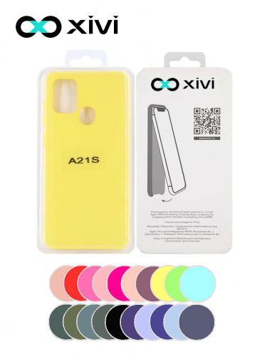 Накладка задняя Xivi для SAMSUNG Galaxy A21S, Silicon Case, силикон, матовая, №41, цвет жёлтый 5