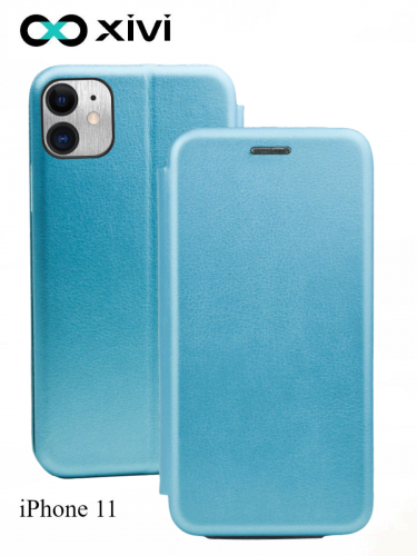 Чехол-книжка Xivi для APPLE iPhone 11, Fashion Case, на магните, экокожа, цвет голубой 1