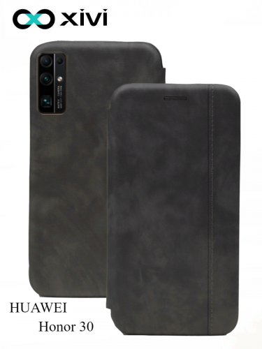 Чехол-книжка Xivi для HUAWEI Honor 30 , Premium, вертикальный шов, на магните, экокожа, цвет серый 1