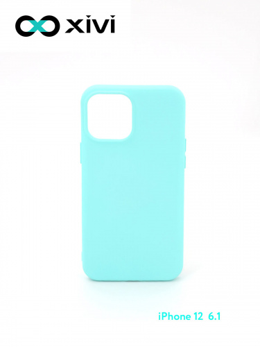 Накладка задняя Xivi для APPLE iPhone 12 6.1 6.1 Pro, Silicon Case, силикон, матовая, №8, цвет голубой 1
