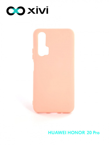 Накладка задняя Xivi для HUAWEI HONOR 20 PRO, Silicon Case, силикон, матовая, №30, цвет розовый 1