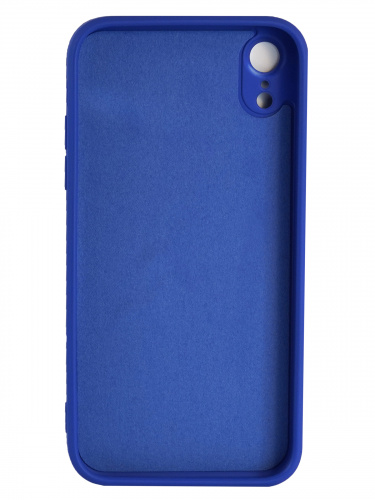 Накладка задняя для iPhone XR, Soft Touch, бархат, силикон, синий, в техпаке