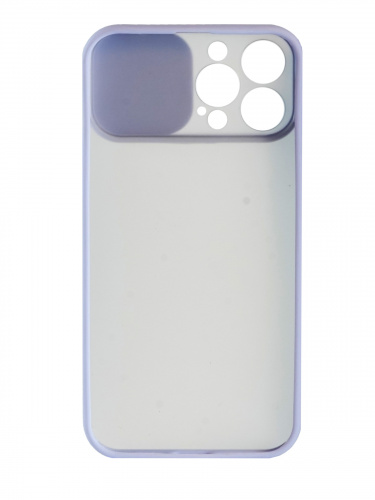 Накладка задняя для iPhone 13 Pro Max, защита камеры(раздвижное окно), матовая, цветные края, сиреневый