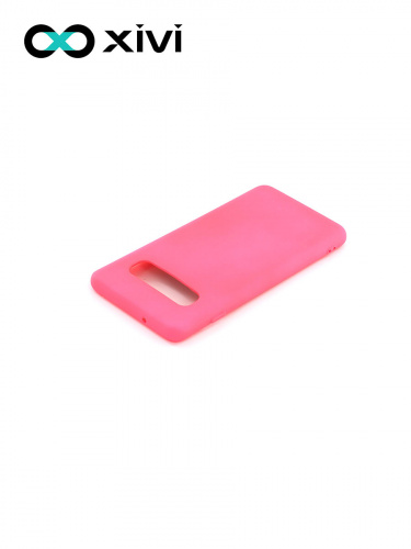 Накладка задняя Xivi для SAMSUNG  Galaxy S10, Silicon Case, силикон, матовая, №64, цвет фуксия 4