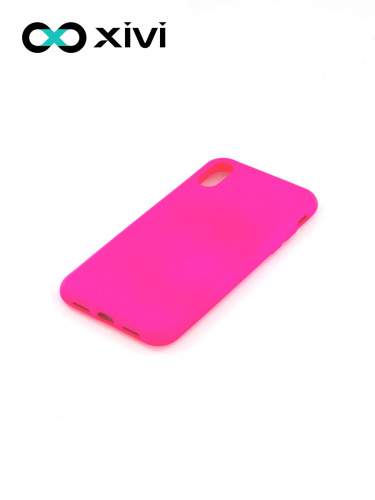 Накладка задняя Xivi для APPLE iPhone X XS, Silicon Case, силикон, матовая, №64, цвет фуксия 3