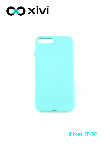 Накладка задняя Xivi для APPLE iPhone 7 8 Plus, Silicon Case, силикон, матовая, №8, цвет голубой 10