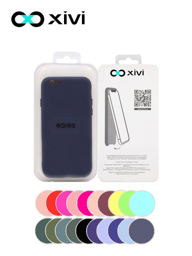 Накладка задняя Xivi для APPLE iPhone 6 6S (4.7), Silicon Case, силикон, матовая, №2, цвет индиго, тёмный 5