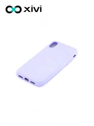 Накладка задняя Xivi для APPLE iPhone X XS, Silicon Case, силикон, матовая, №11, цвет лавандовый 3