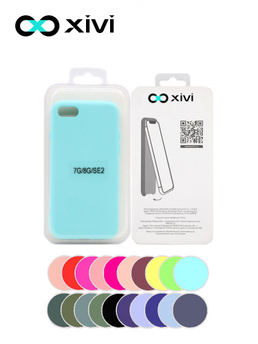 Накладка задняя Xivi для APPLE iPhone 7 8 SE2, Silicon Case, силикон, матовая, №8, цвет голубой 5