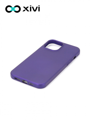 Накладка задняя Xivi для APPLE iPhone 12 6.7, Silicon Case, силикон, матовая, №17, цвет фиолетовый 3