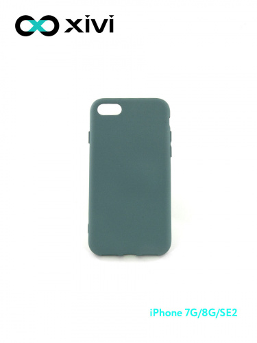 Накладка задняя Xivi для APPLE iPhone 7 8 SE2, Silicon Case, силикон, матовая, №56, цвет зелёный 10