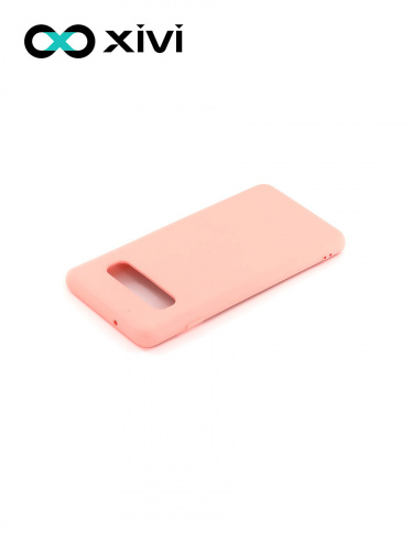 Накладка задняя Xivi для SAMSUNG  Galaxy S10, Silicon Case, силикон, матовая, №19, цвет розовый 4