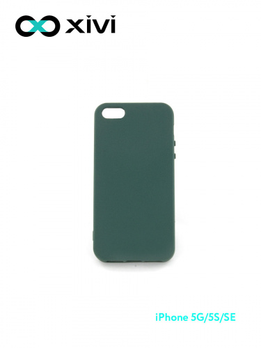 Накладка задняя Xivi для APPLE iPhone 5 5S SE, Silicon Case, силикон, матовая, №46, цвет изумрудный 10