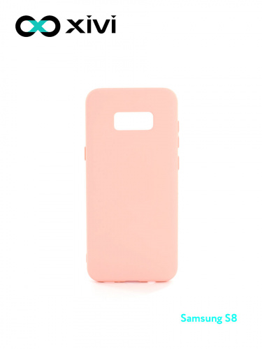 Накладка задняя Xivi для SAMSUNG Galaxy S8, Silicon Case, силикон, матовая, №30, цвет розовый 1