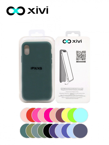 Накладка задняя Xivi для APPLE iPhone X XS, Silicon Case, силикон, матовая, №46, цвет изумрудный 5