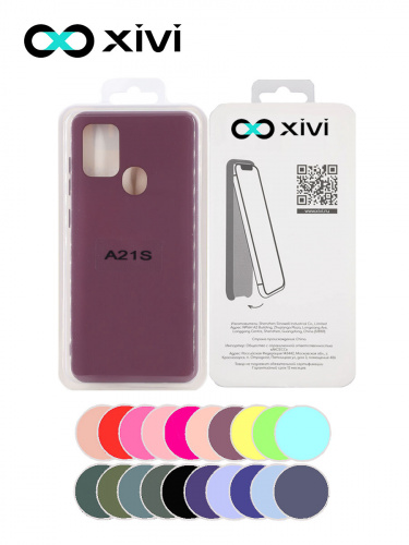 Накладка задняя Xivi для SAMSUNG Galaxy A21S, Silicon Case, силикон, матовая, №73, цвет винный 5