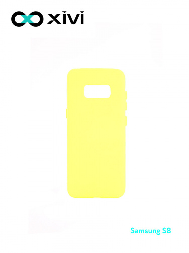 Накладка задняя Xivi для SAMSUNG Galaxy S8, Silicon Case, силикон, матовая, №41, цвет жёлтый 1