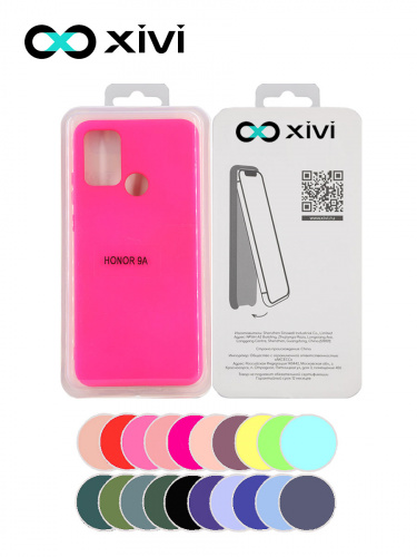 Накладка задняя Xivi для HUAWEI Honor 9A, Silicon Case, силикон, матовая, №64, цвет фуксия 5