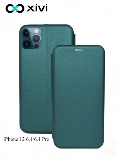 Чехол-книжка Xivi для APPLE iPhone 12 6.16.1 Pro, Fashion Case, на магните, экокожа, цвет зелёный 1