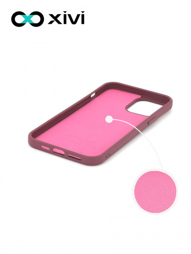 Накладка задняя Xivi для APPLE iPhone 12 6.1 6.1 Pro, Silicon Case, силикон, матовая, №73, цвет винный 2