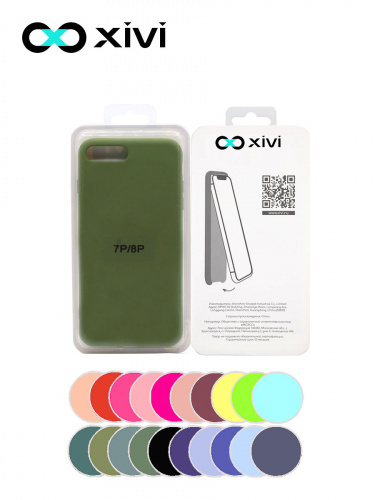 Накладка задняя Xivi для APPLE iPhone 7 8 Plus, Silicon Case, силикон, матовая, №57, цвет зелёный 5