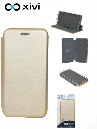 Чехол-книжка Xivi для SAMSUNG Galaxy A41, Fashion Case, на магните, экокожа, цвет золотой 5