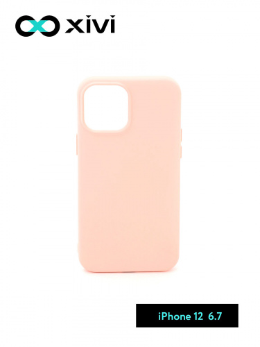 Накладка задняя Xivi для APPLE iPhone 12 6.7, Silicon Case, силикон, матовая, №30, цвет розовый 1