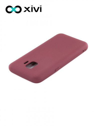 Накладка задняя Xivi для SAMSUNG Galaxy J2 CORE J260, Silicon Case, силикон, матовая, №73, цвет винный 4