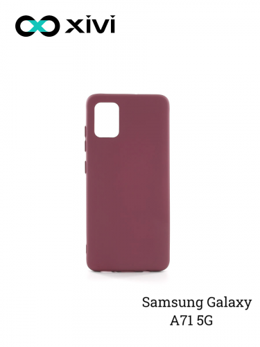 Накладка задняя Xivi для SAMSUNG Galaxy A71 5G, Silicon Case, силикон, матовая, №73, цвет винный 1