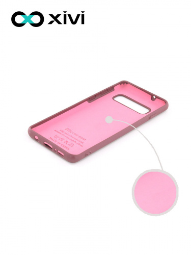 Накладка задняя Xivi для SAMSUNG  Galaxy S10, Silicon Case, силикон, матовая, №73, цвет винный 2