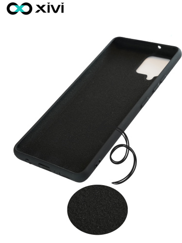 Накладка задняя Xivi для SAMSUNG  Galaxy A12, Silicon Case, силикон, матовая, №1, цвет чёрный (1)