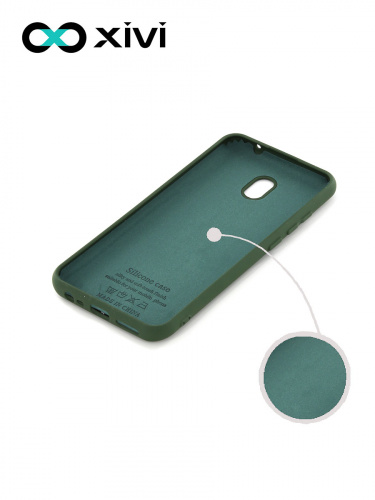 Накладка задняя Xivi для XIAOMI REDMI 8A, Silicon Case, силикон, матовая, №59, цвет темно-зеленый 2