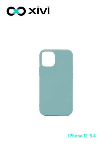 Накладка задняя Xivi для APPLE iPhone 12 5.4, Silicon Case, силикон, матовая, №56, цвет зелёный 1