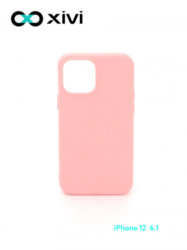 Накладка задняя Xivi для APPLE iPhone 12 6.1 6.1 Pro, Silicon Case, силикон, матовая, №19, цвет розовый 1