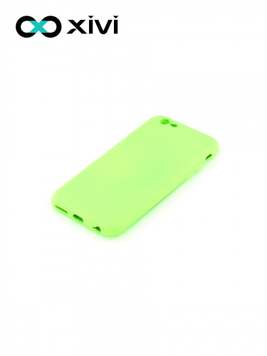 Накладка задняя Xivi для APPLE iPhone 6 6S (4.7), Silicon Case, силикон, матовая, №61, цвет салатовый 3