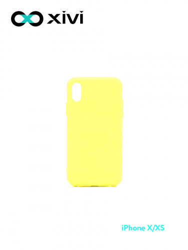 Накладка задняя Xivi для APPLE iPhone X XS, Silicon Case, силикон, матовая, №41, цвет жёлтый 1