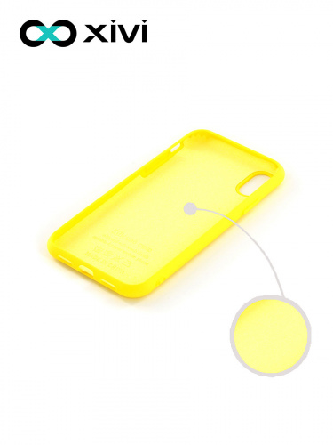 Накладка задняя Xivi для APPLE iPhone X XS, Silicon Case, силикон, матовая, №41, цвет жёлтый 2