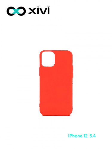 Накладка задняя Xivi для APPLE iPhone 12 5.4, Silicon Case, силикон, матовая, №4, цвет морковный 1
