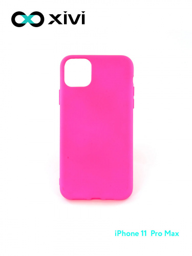 Накладка задняя Xivi для APPLE iPhone 11 Pro Max, Silicon Case, силикон, матовая, №64, цвет фуксия 10