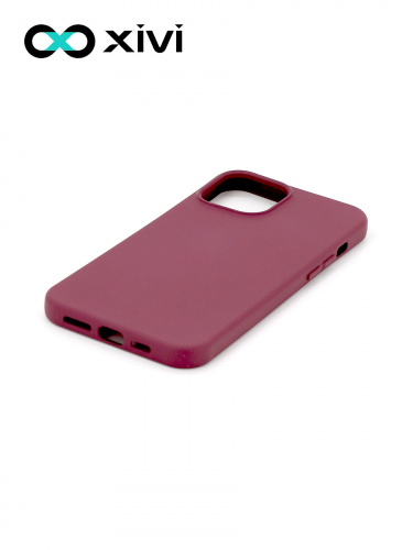 Накладка задняя Xivi для APPLE iPhone 12 6.7, Silicon Case, силикон, матовая, №73, цвет винный 3