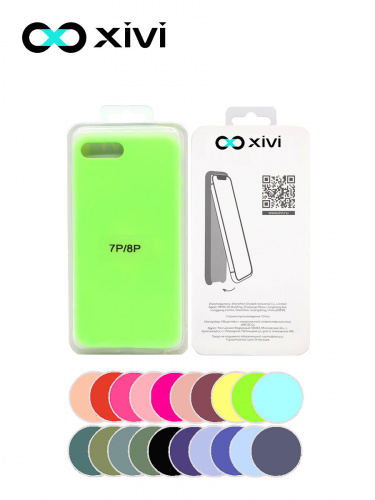 Накладка задняя Xivi для APPLE iPhone 7 8 Plus, Silicon Case, силикон, матовая, №61, цвет салатовый 5