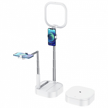 Кольцевая лампа для селфи Usams, US-ZB240, Multifunctional Live, пластик, белый